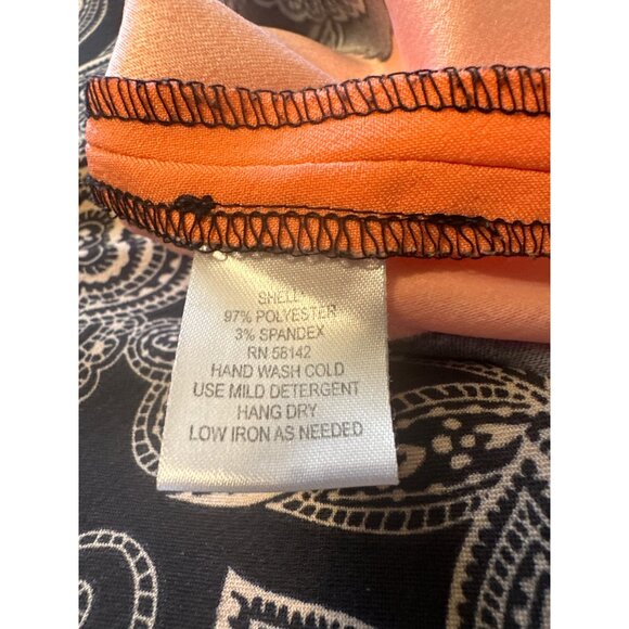 💖London Times Women's Size 6 Sleeveless Black & Peach Floral Print Dress - Picture 5 of 5